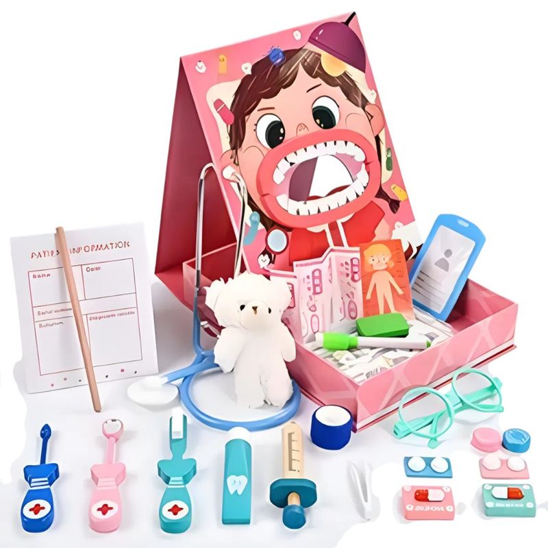 GENERICO - Juego De Roles Dentista Set Odontólogo Niños Premium - Rosa