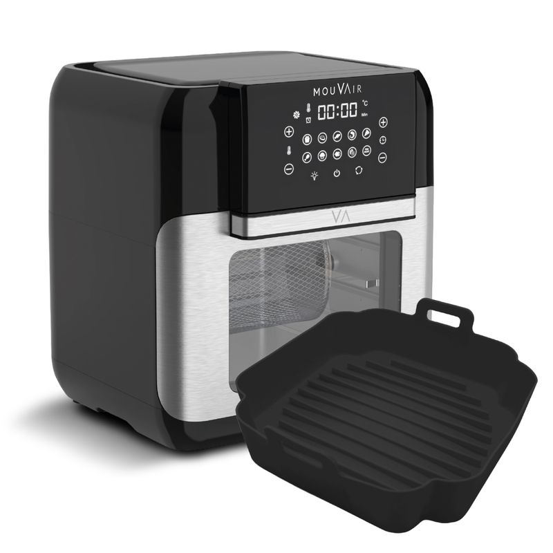 MOUVAIR - Horno Freidora Crisp 10 L + Molde de Silicona Negro