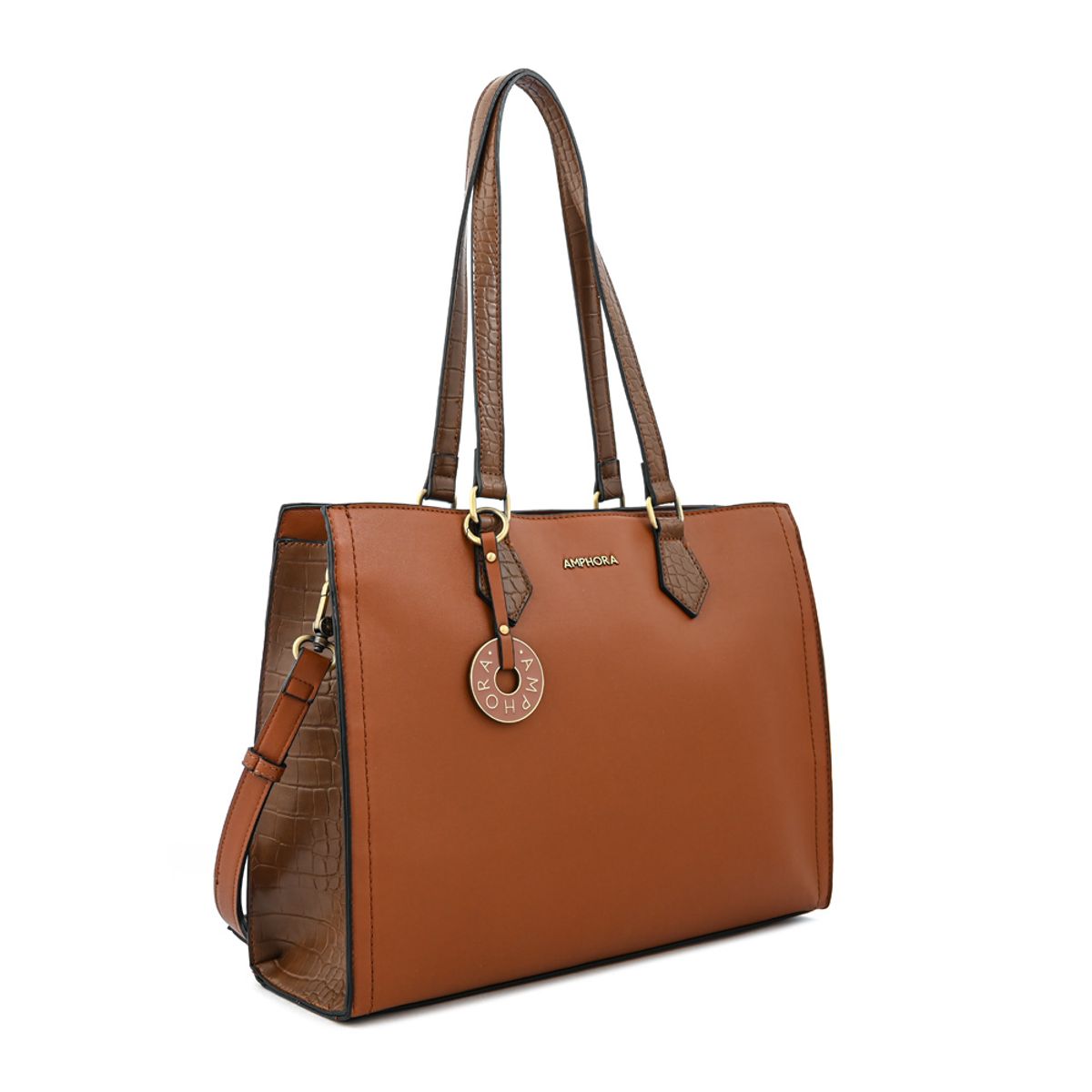 AMPHORA - Cartera tote porta notebook nila grande café