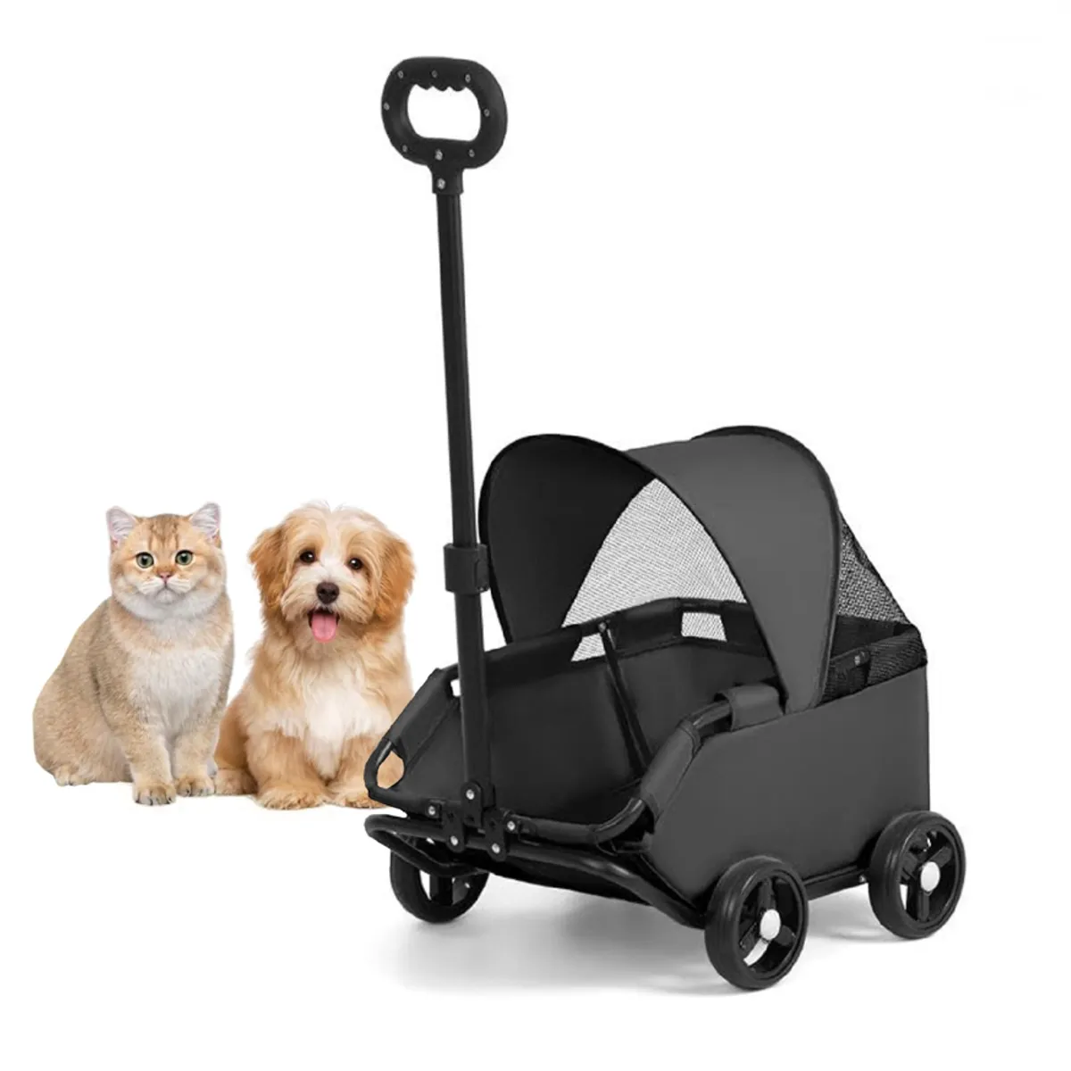 LIVE SPORT - Carro Plegable Para Mascota Black