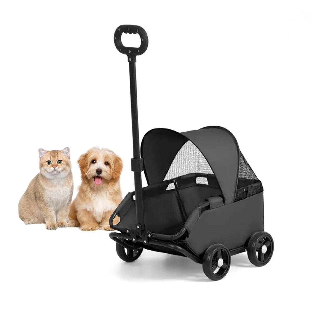 LIVE SPORT - Carro Plegable Para Mascota Black