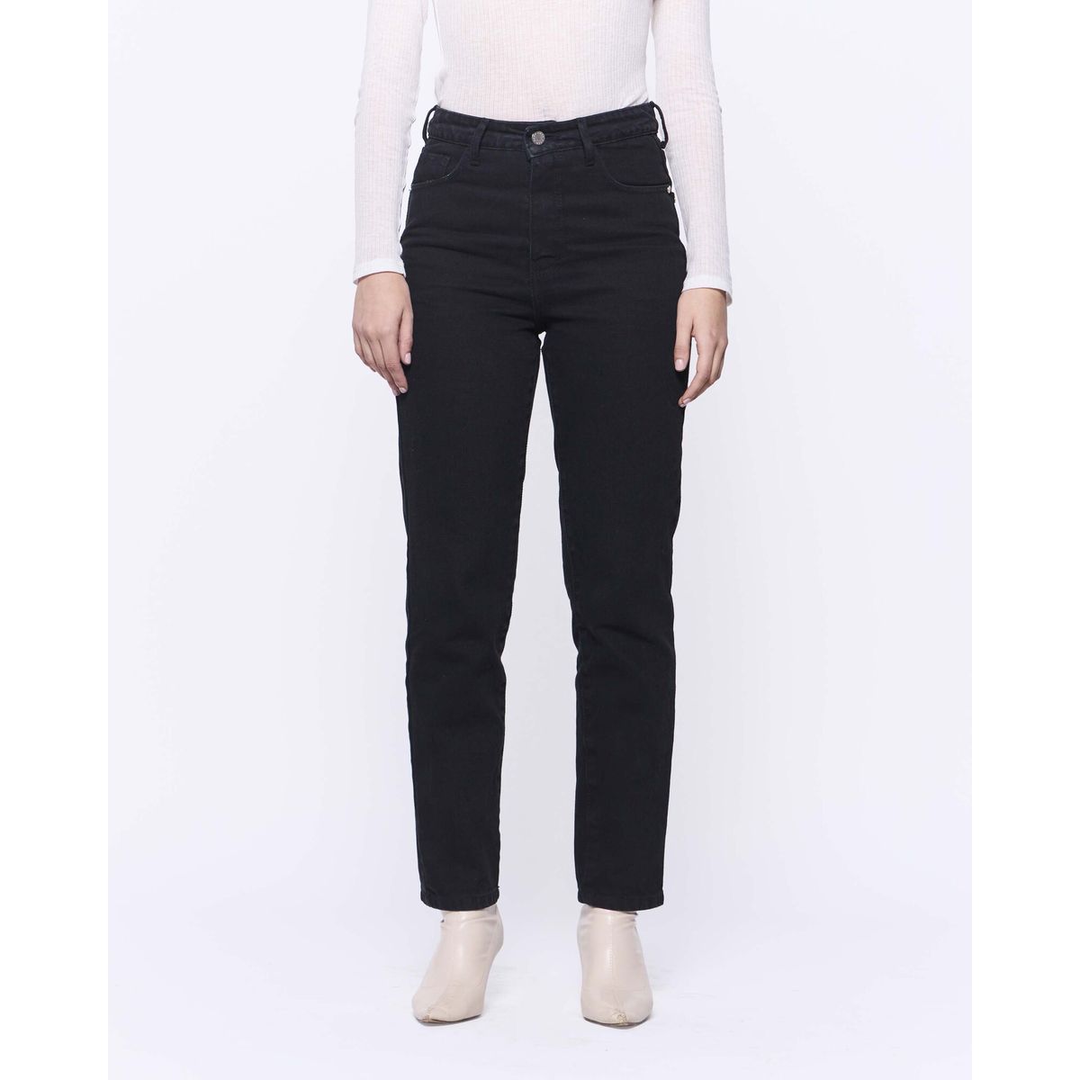 AMEN LEATHER - Jeans Slim Sara Negro