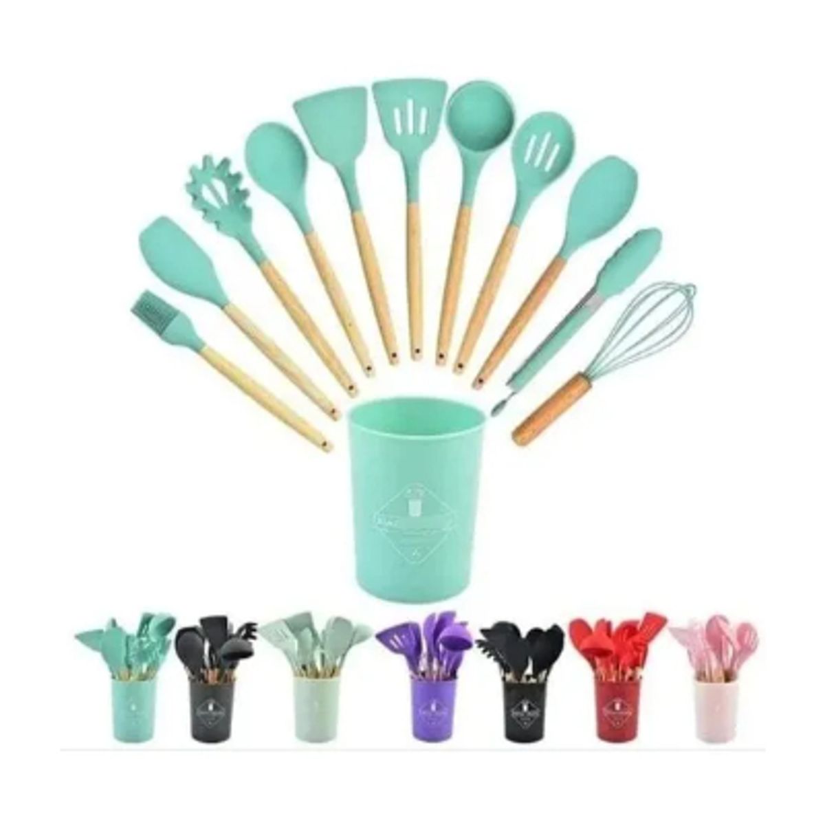 GENERICO - Set De Utensilios De Cocina Antiadherentes 12pz De Silicona