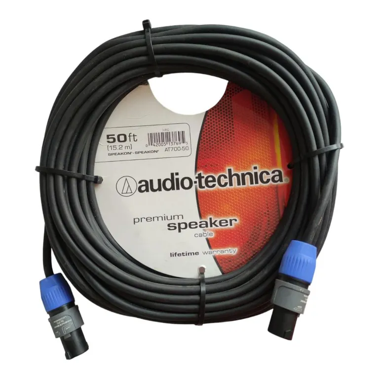 AUDIOTECHNICA Cable Speakon-Speakon 15 metros AT700-50 - Negro