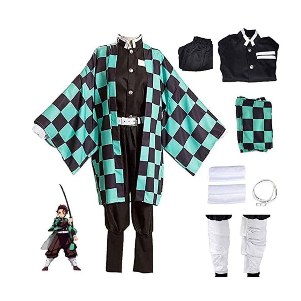KIDS COOL - Disfraz De Demon Slayer Kimetsu No Yaiba Cosplay Kamado Tanjiro Hombre