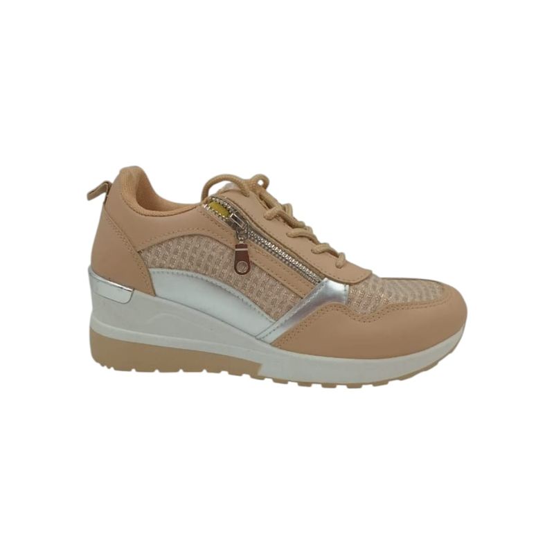 HERIEL - Zapatilla Beige Plataforma Mujer