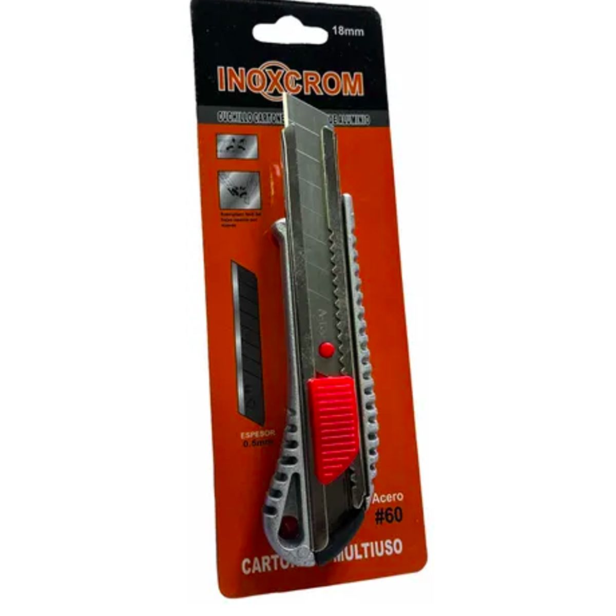 INOXCROM - Cuchillo Inoxcrom Cartonero Acero 60 Liso Aluminio