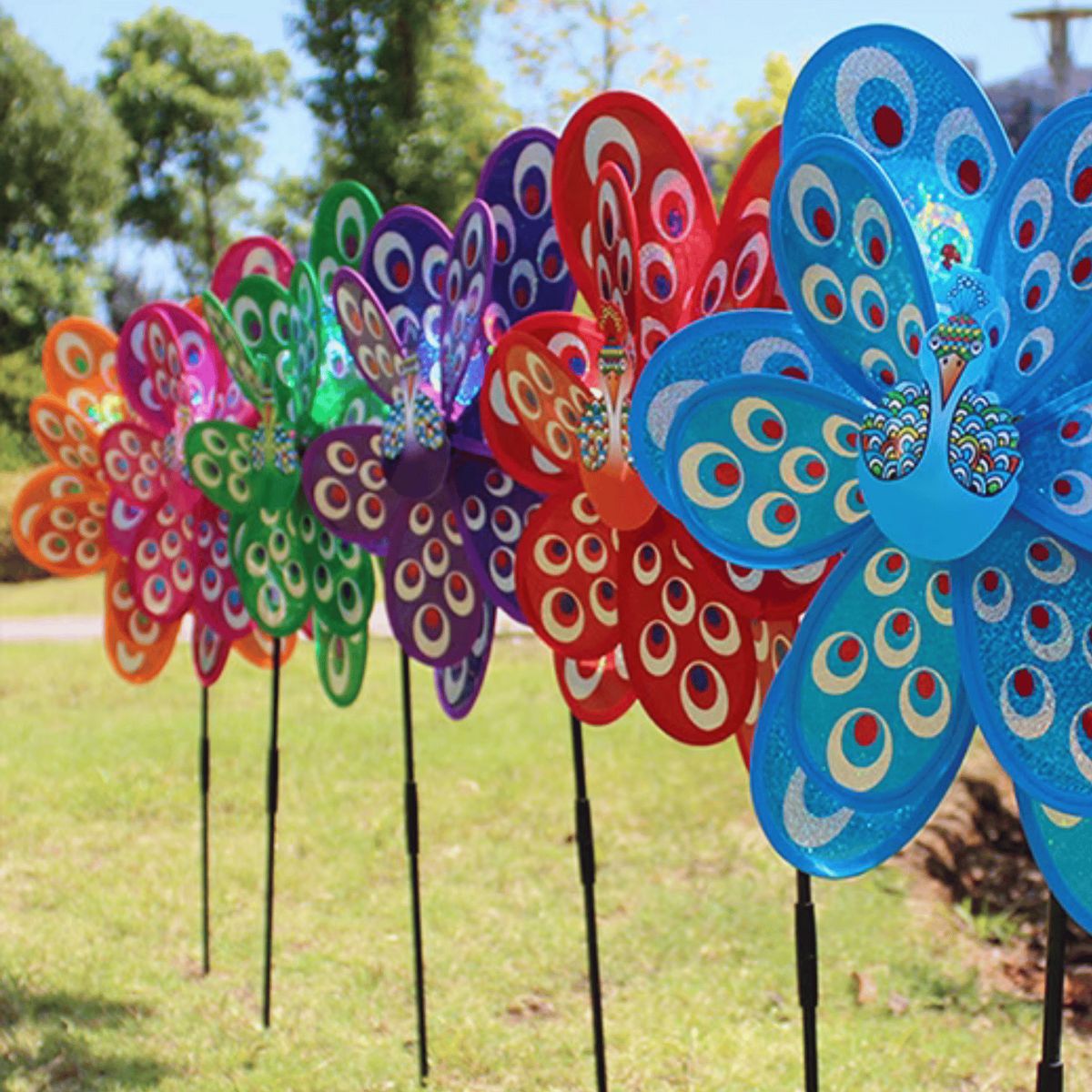 HOMESTAR - Remolino Decorativo Jardín Diseño Pavo Real - Amarillo