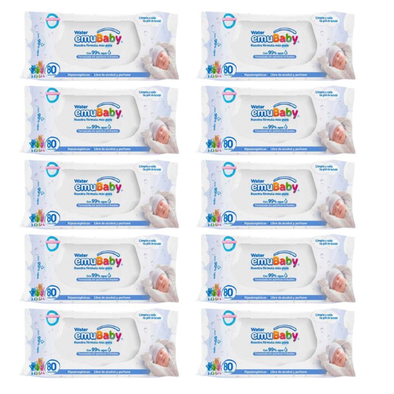 EMUBABY - Toalla Húmeda Emubaby Water 80 (X10)