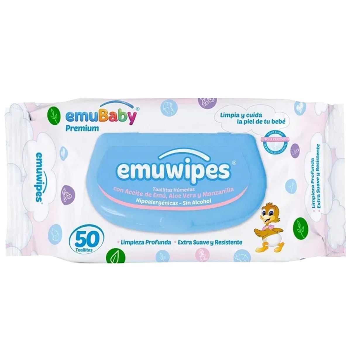 EMUBABY - Wipes Toalla Húmeda Emubaby 50 CT (X20) - Caja 20 paquetes 1000 unidades