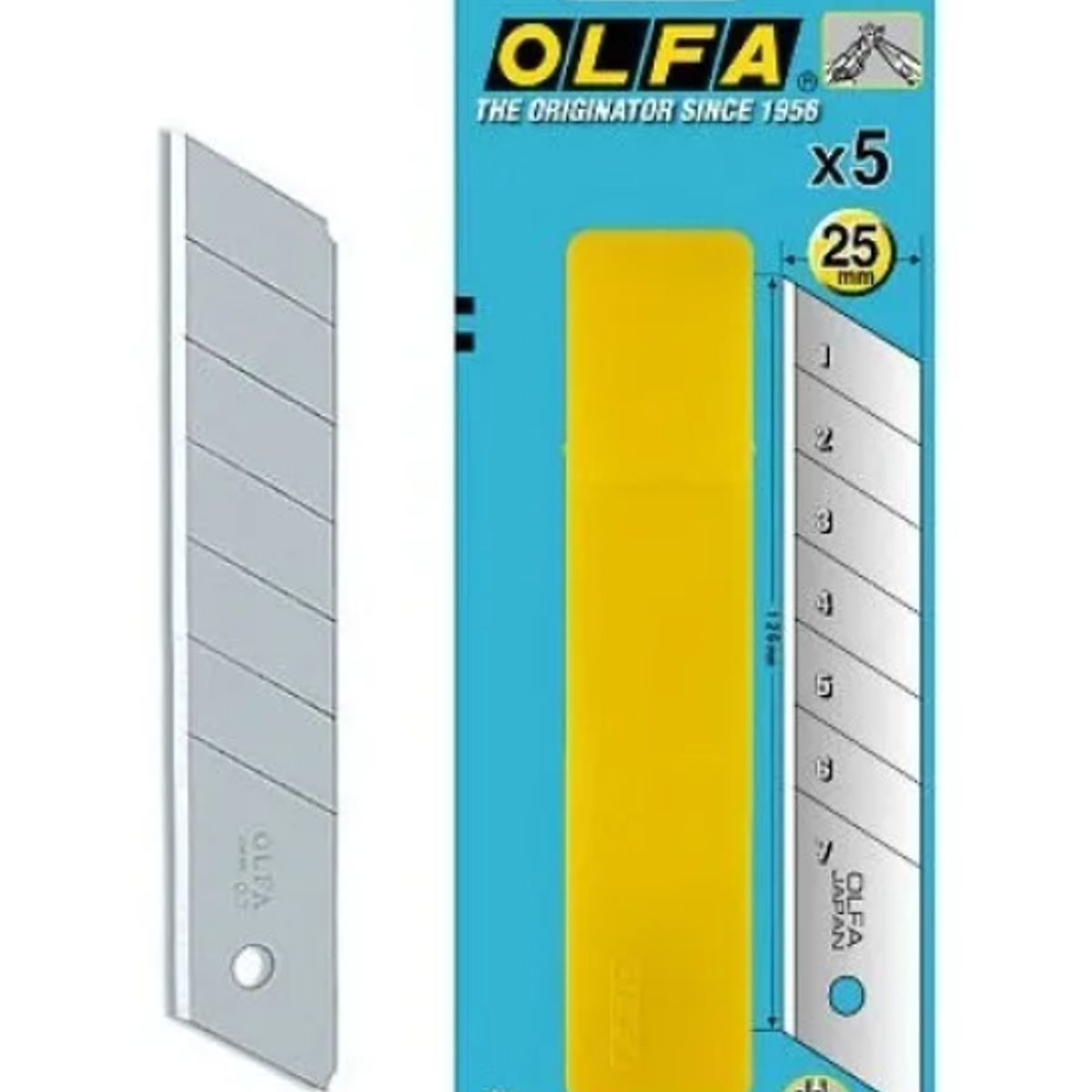 OLFA - Pack 5 Hoja Hb-5b Olfa Repuesto Cutter 25mm Resistente