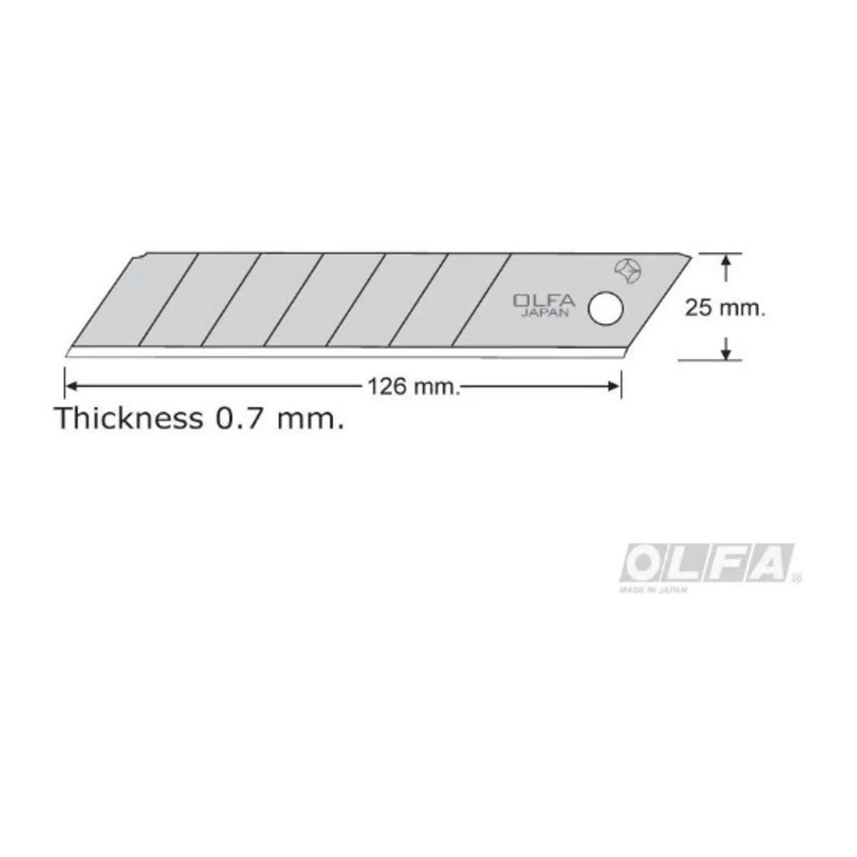 OLFA - Pack 5 Hoja Hb-5b Olfa Repuesto Cutter 25mm Resistente