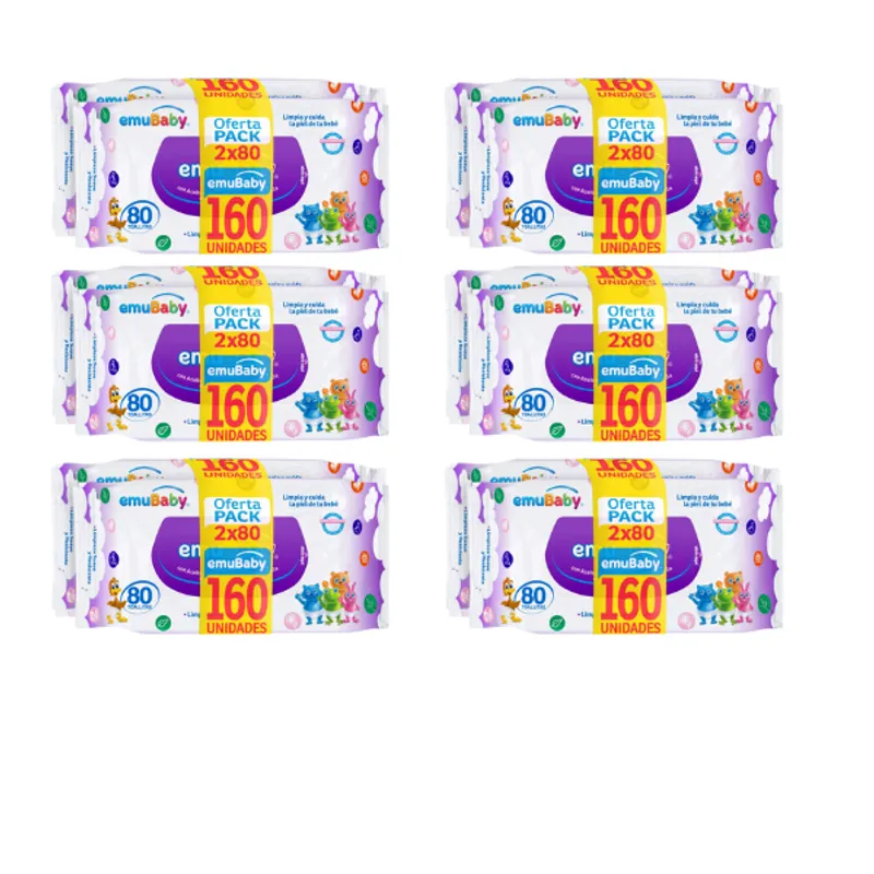 EMUBABY - Toalla Húmeda Emubaby 80X2 ST X6