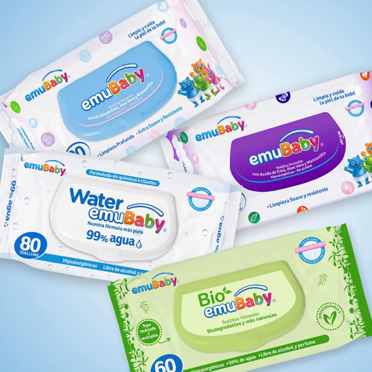 EMUBABY - Wipes Toalla Húmeda Emubaby 80X2 ST - 6 paquetes