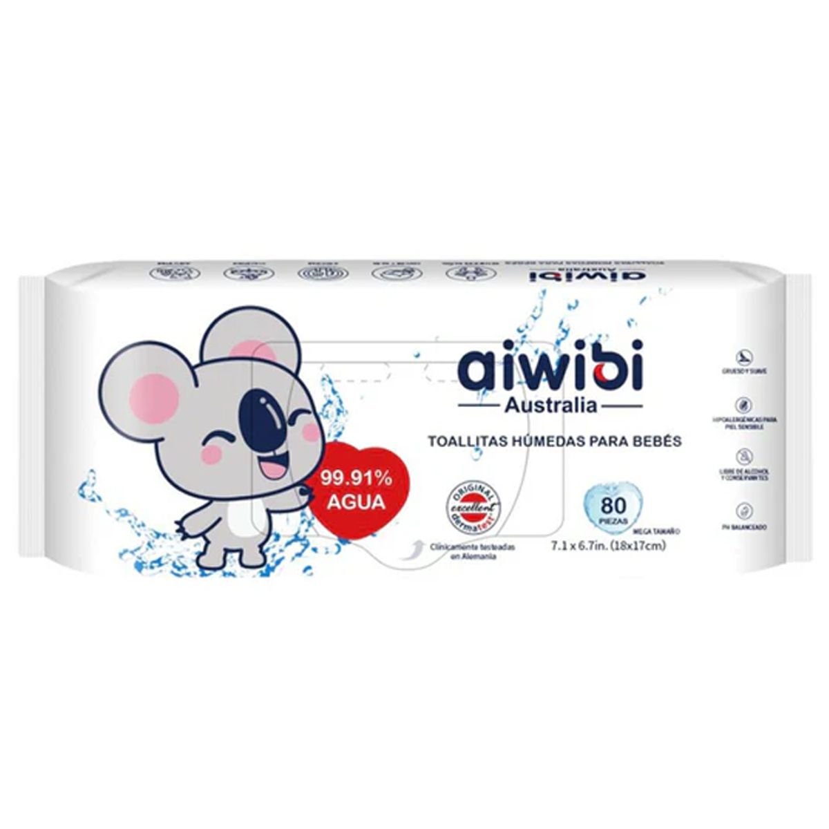 AIWIBI - Wipes Toalla Húmeda Aiwibi 99% agua 80 - 6 paquetes 480 unidades