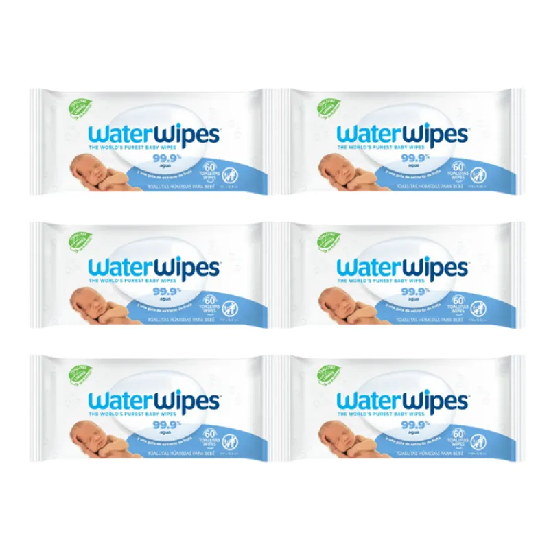 WATER WIPES - Toalla Húmeda WaterWipes 99% Agua 60 (X6)