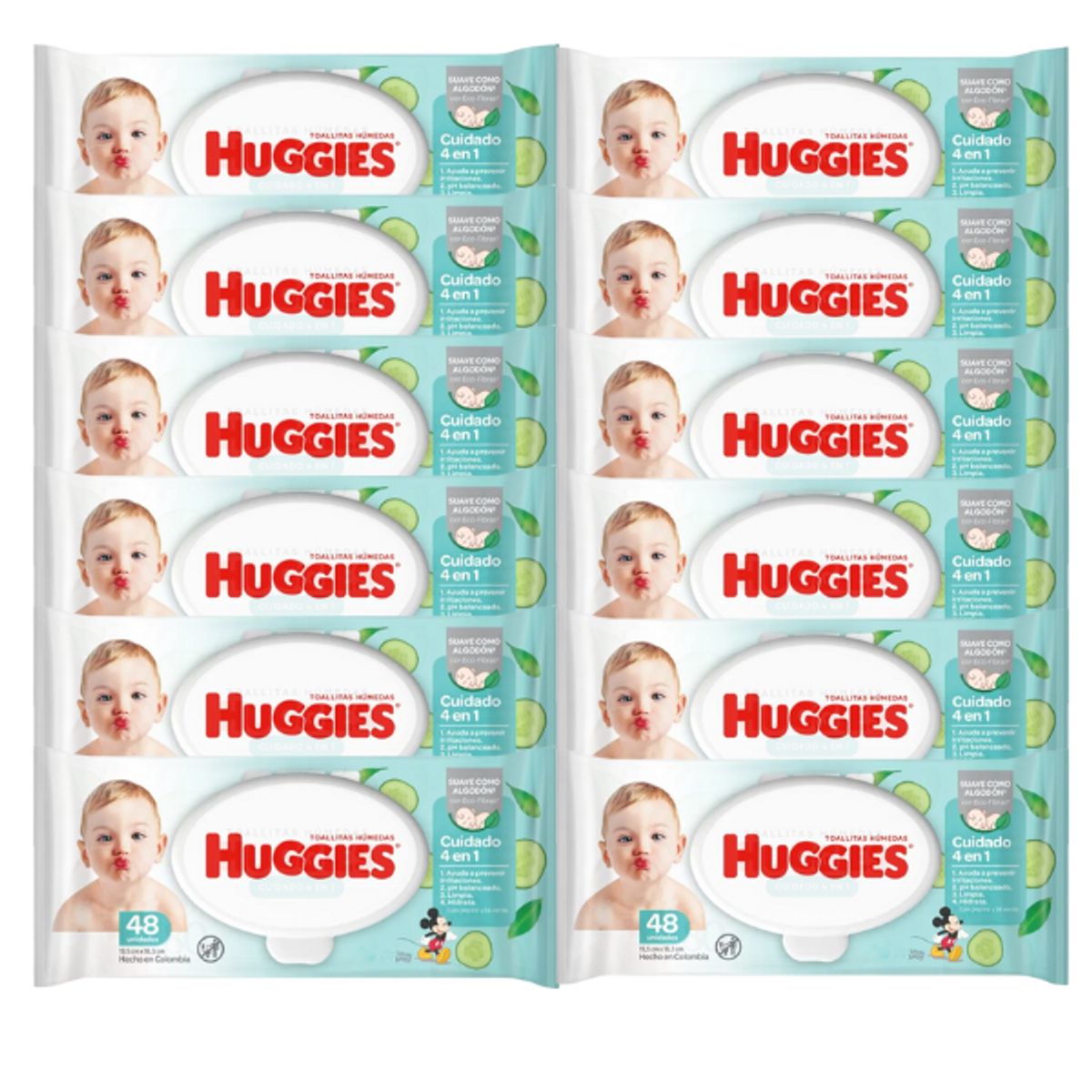 HUGGIES - Wipes  Toalla Húmeda Huggies 4en1 48 - Caja 12 paquetes 576 unidades