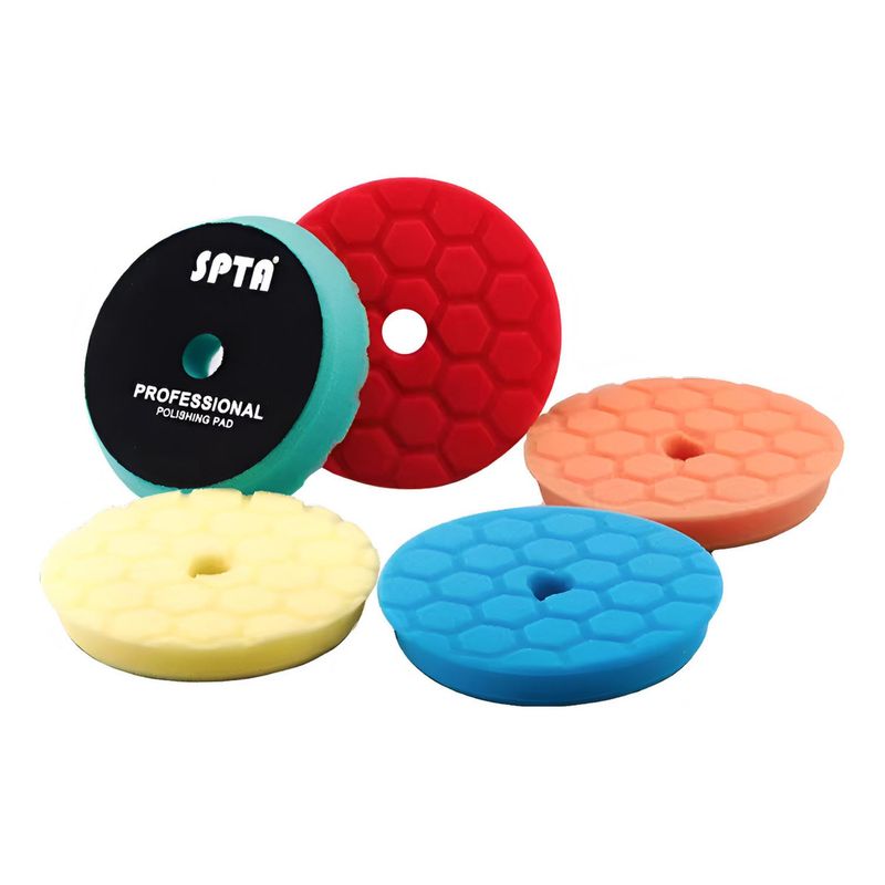 GENERICO - Pack 5 Bonetes Esponja Pad 3 Pulgadas 80mm Hex Spta