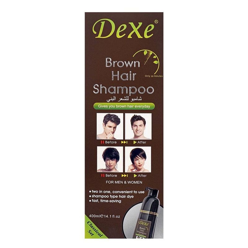 DEXE - Shampoo Cubre Canas Tinturador Castaño 400ml