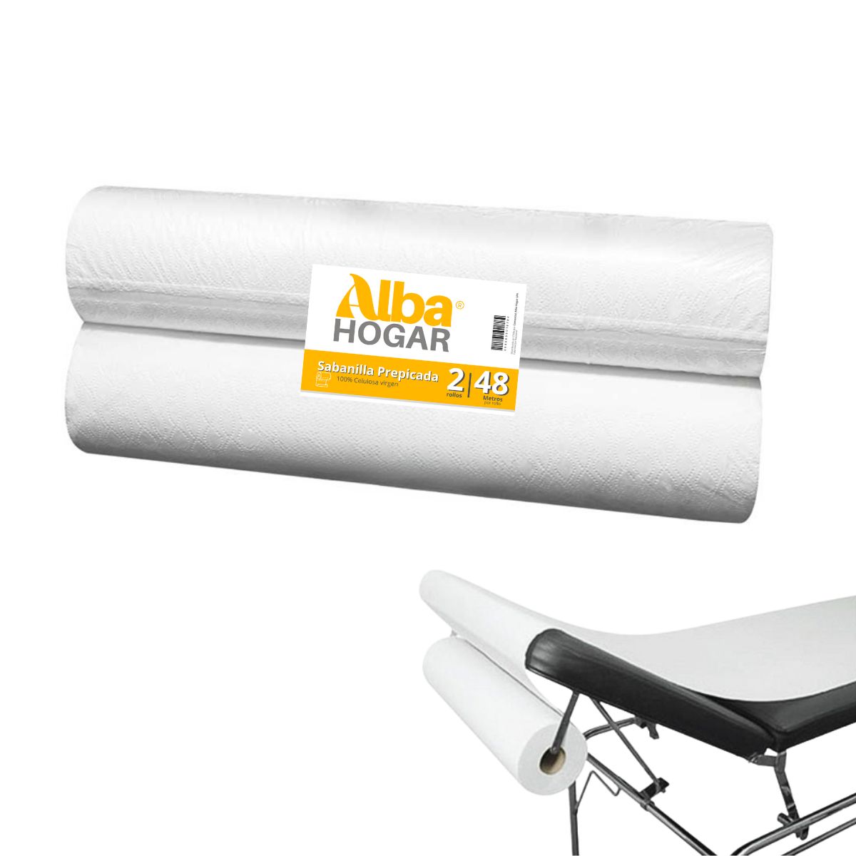 GENERICO - Sabanilla Papel Camilla Prepicada Pack 2 Alba Hogar 48mts