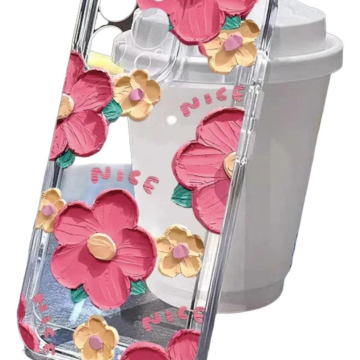 GENERICO - Carcasa Para iPhone Diseño Floreado Nice Unico Transparente iPhone 13 - 14 -15