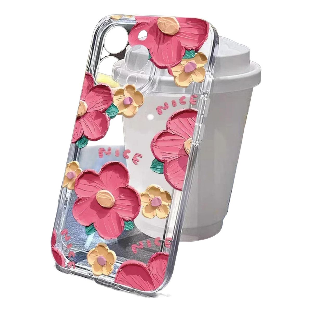 GENERICO - Carcasa Para iPhone Diseño Floreado Nice Unico Transparente iPhone 13 - 14 -15