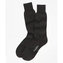BROOKS BROTHERS - Calcetines Hombre Merino Wool Big Dot Crew Café