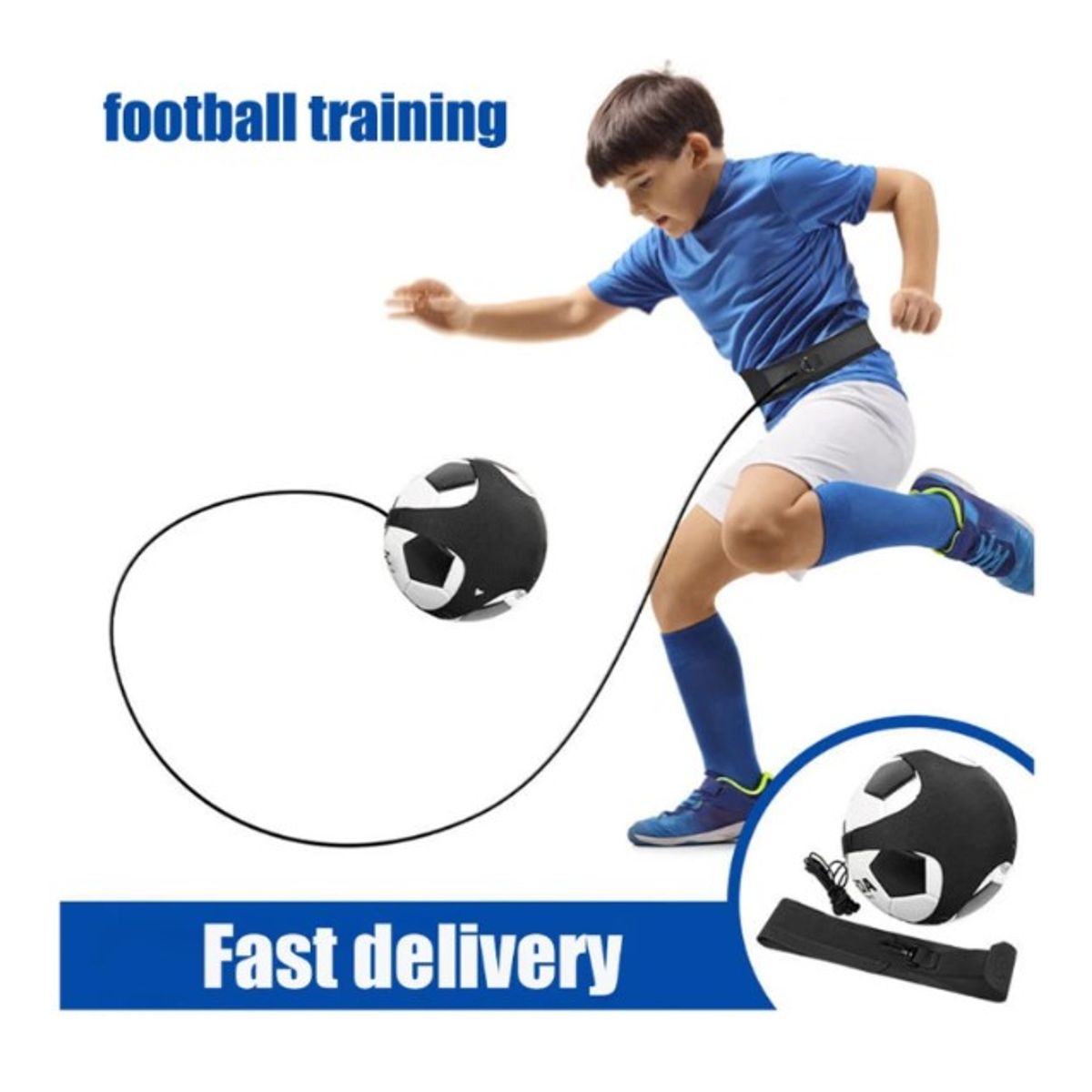GENERICO - Cinturon Entrenamiento Futbol Cinturon Balon Entrenamiento Negro