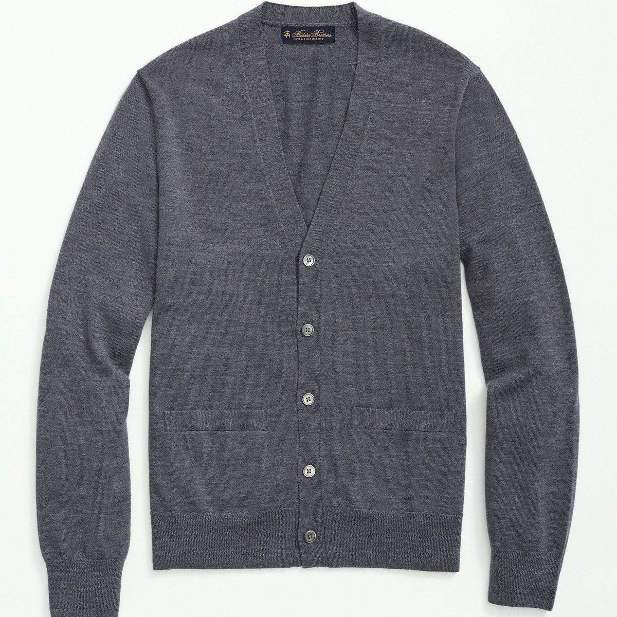 BROOKS BROTHERS - Sweater Hombre Merino Cardigan Sportswear Gris
