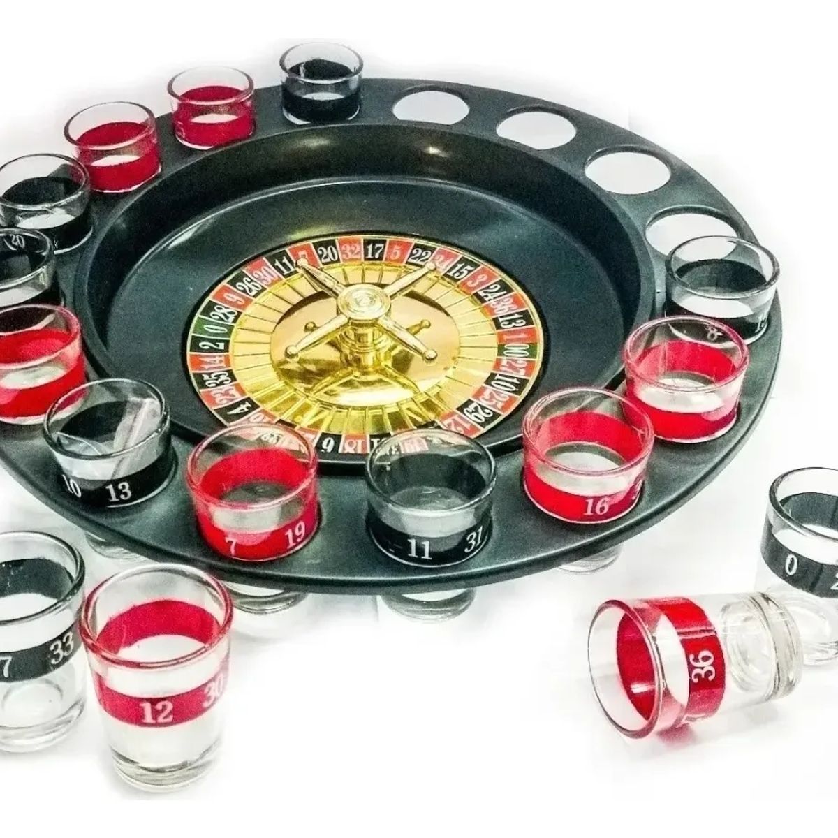 GENERICO - Juego Fiestas Ruleta Rusa Estilo Casino Beber Shots 16
