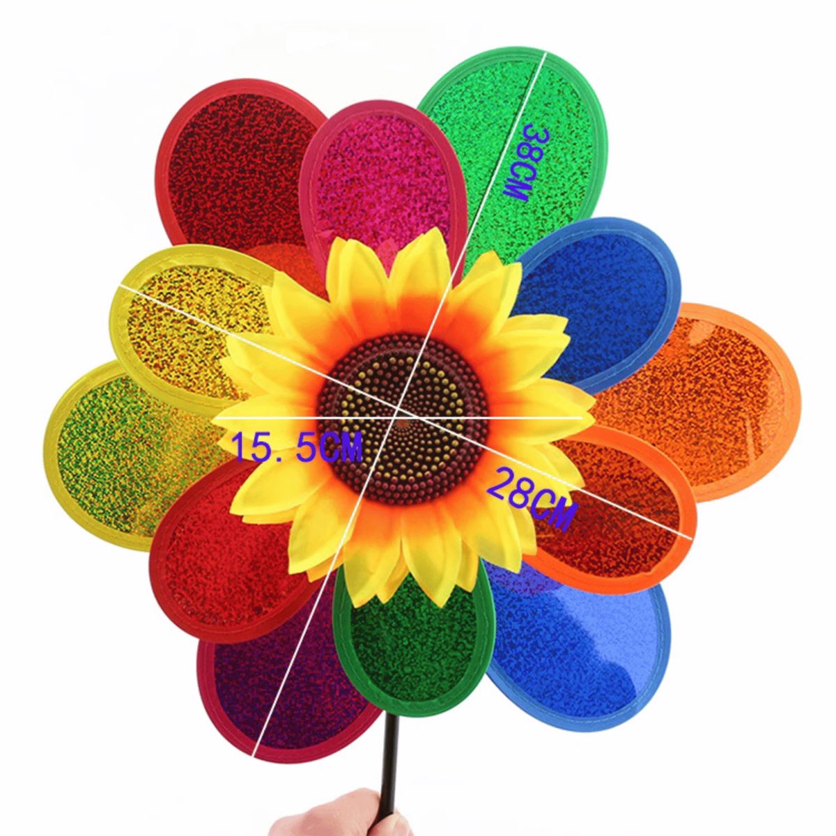 HOMESTAR - Remolino de Jardín Diseño Girasol Multicolor - 73 cm de Alto