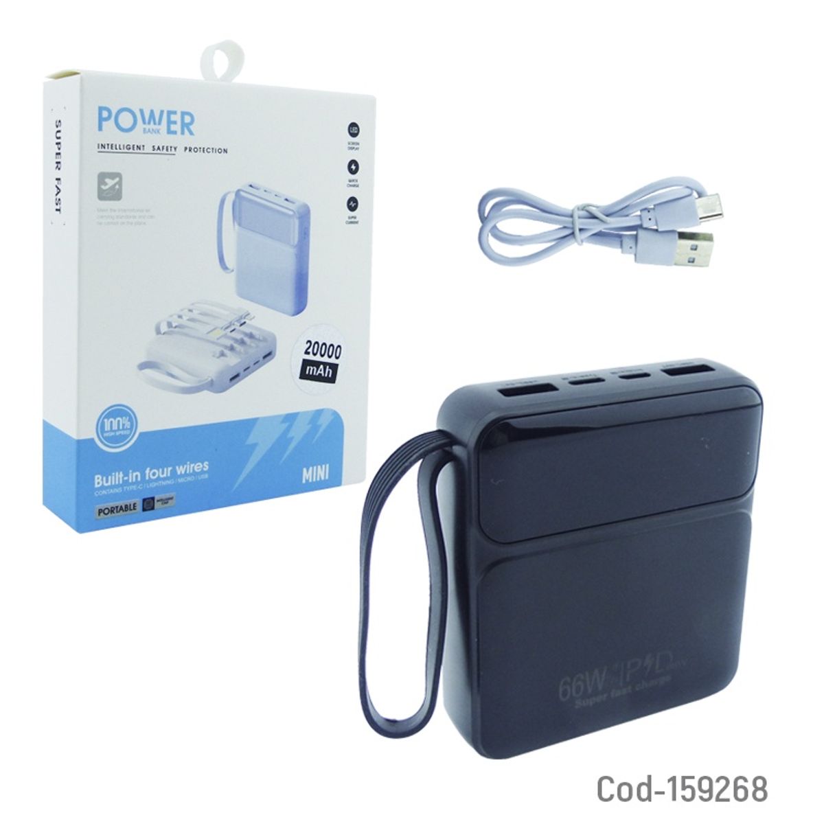 GENERICO - Batería de emergencia mini de 66 watt