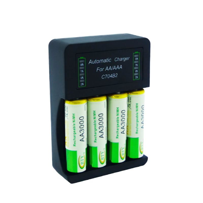GENERICO - Cargador BTY-704B USB con 4 Pilas AA