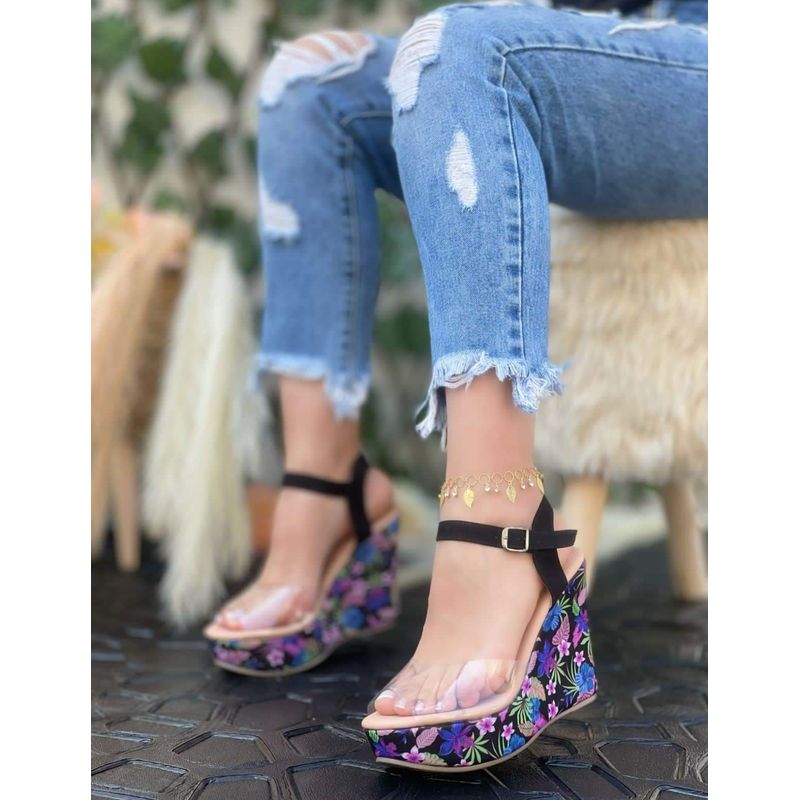 SNOOPY - Sandalias Mujer con Plataforma M406 Horma Pequeña