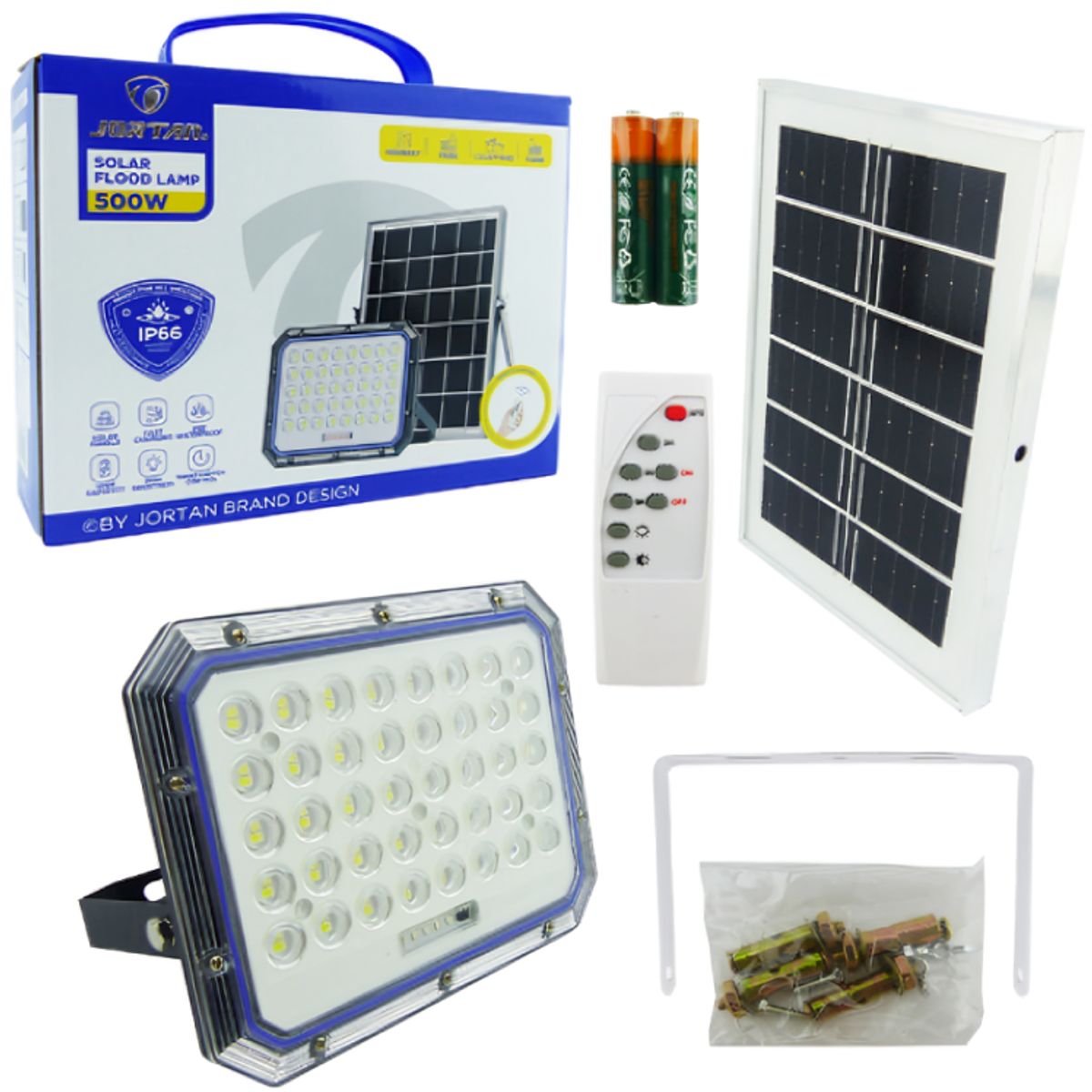 GENERICO - Proyector Solar 500W 80 LED ZY500 con Control