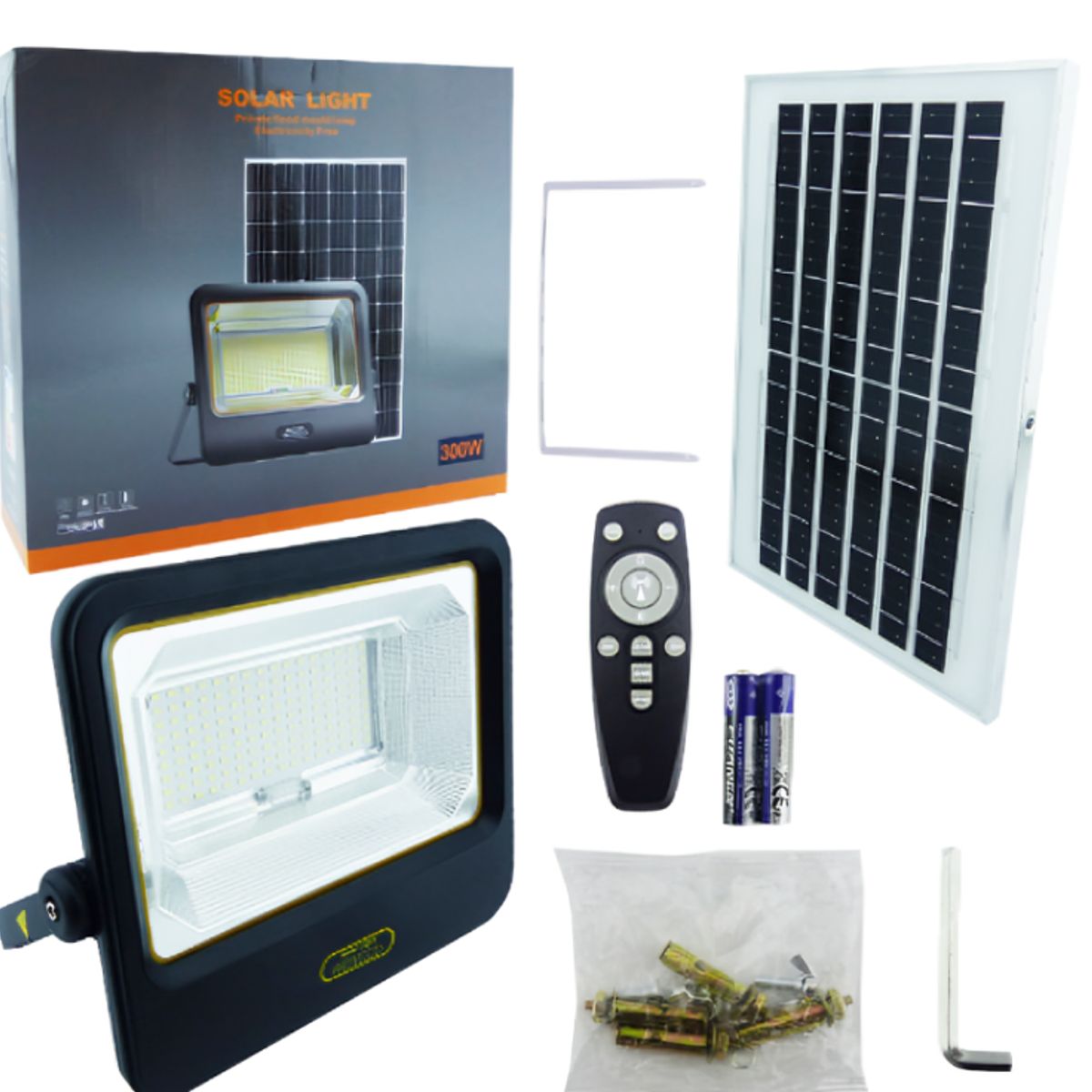 GENERICO - Proyector Solar 300W 144 LED con Control