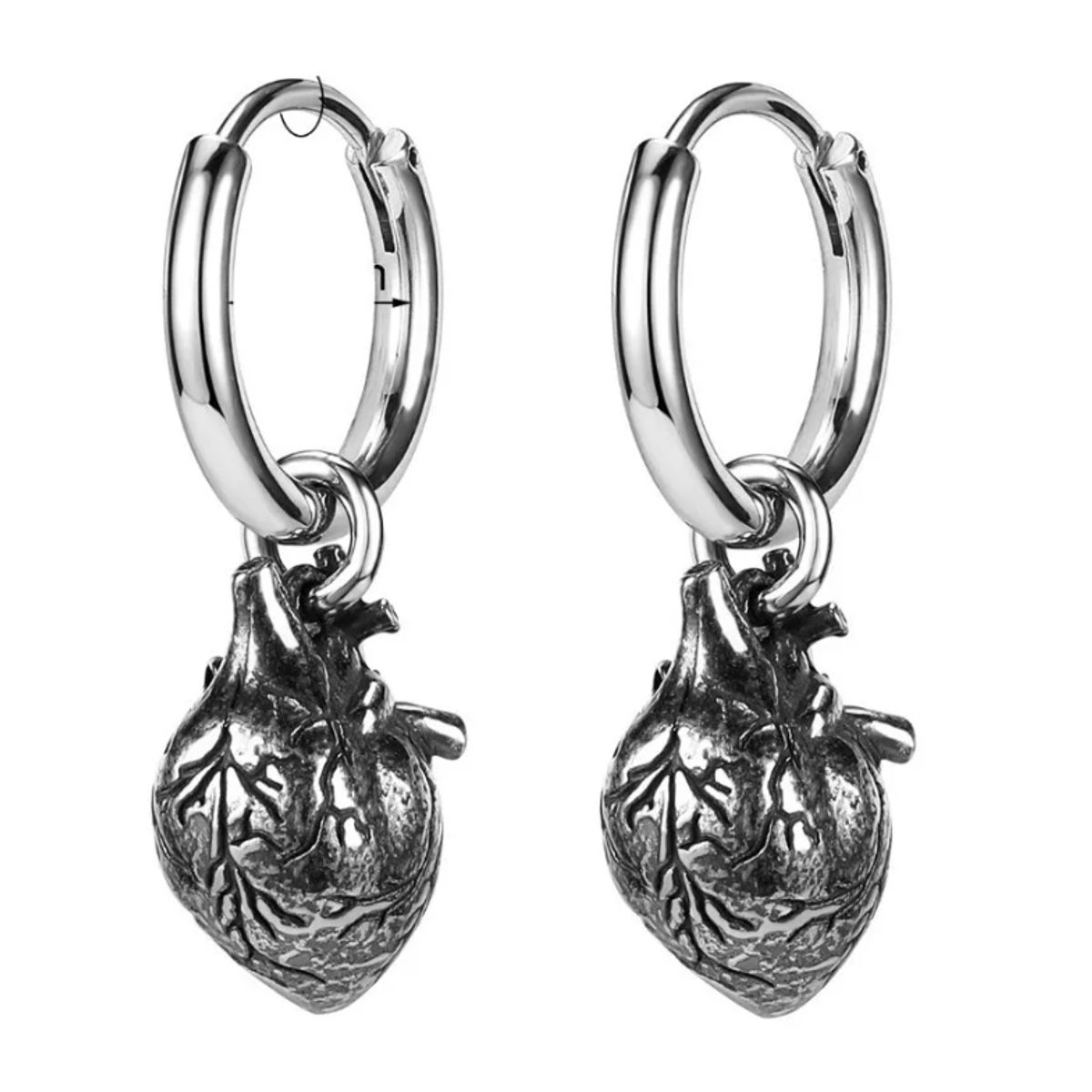 GENERICO - Aros Punk Hombre Mujer Corazón Space Earing