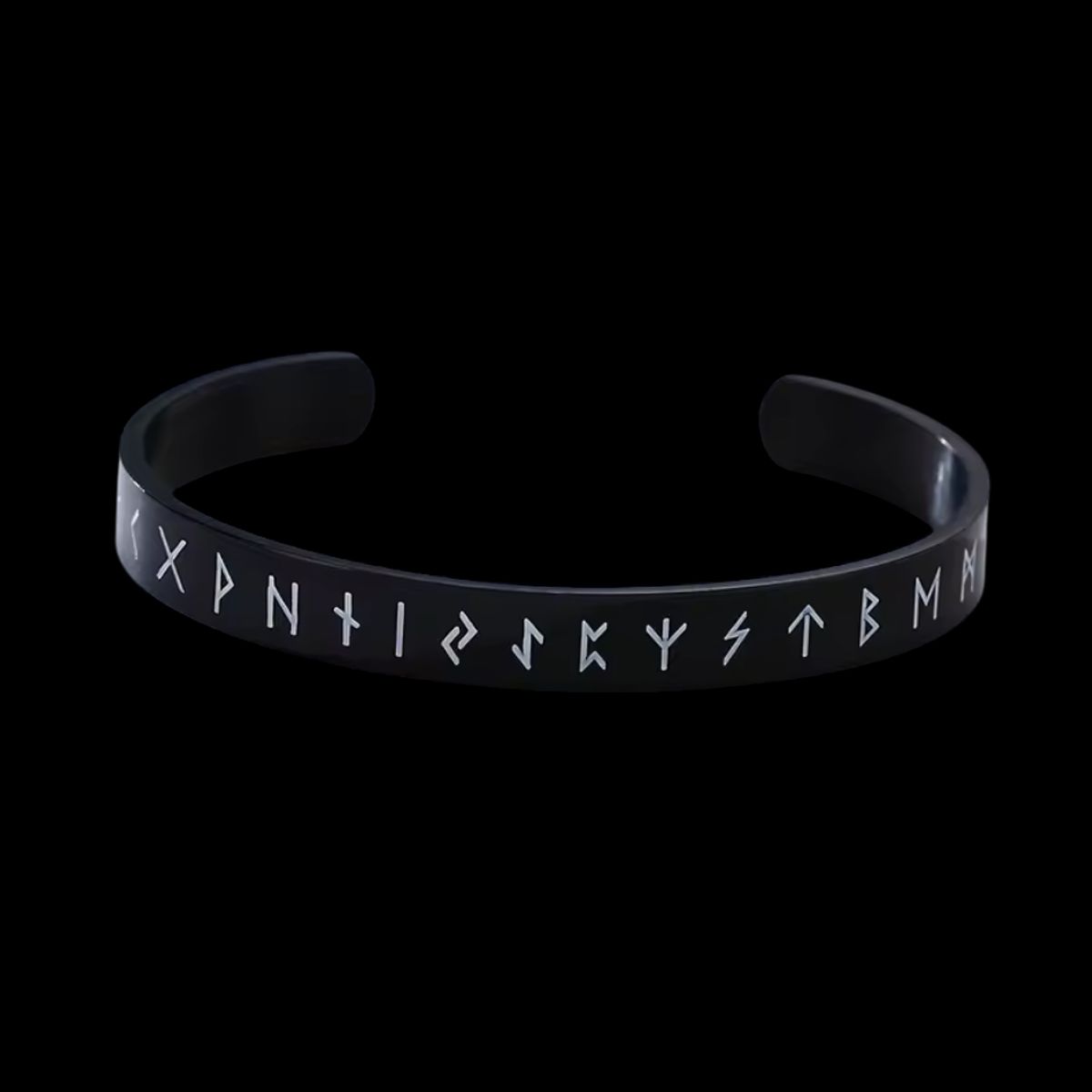 GENERICO - Pulsera Vikinga Runas Black Hombre Moda Acero Quirurgico