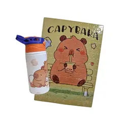 GENERICO - Kit para regalo Rompecabeza mas termo-botella de agua kids