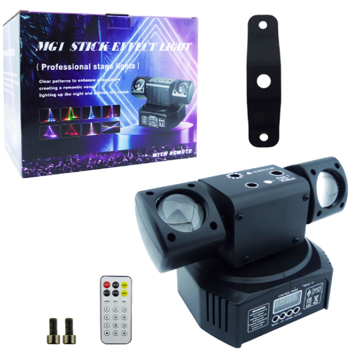 GENERICO - Moving Head 2 Cabezas RGB + Láser + LCD