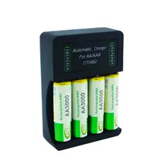 GENERICO - Cargador BTY-704B USB con 4 Pilas AA