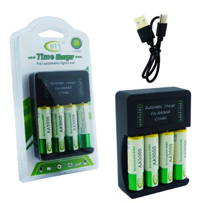 Imagen 2 del producto Cargador BTY-704B USB con 4 Pilas AA