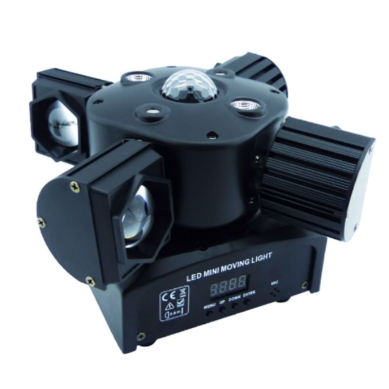 GENERICO - Moving Head 4 Cabezas RGB + Láser LCD