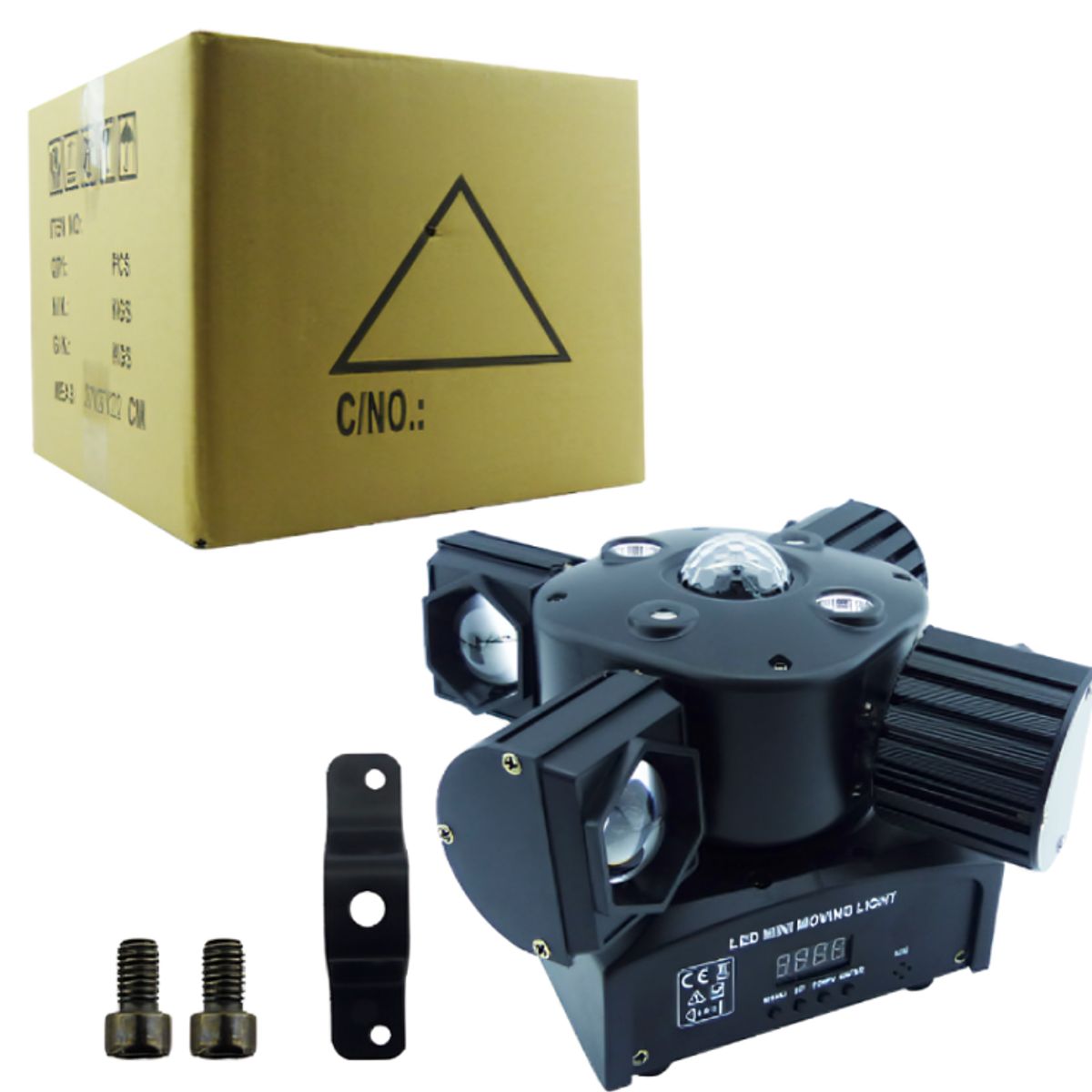 GENERICO - Moving Head 4 Cabezas RGB + Láser LCD