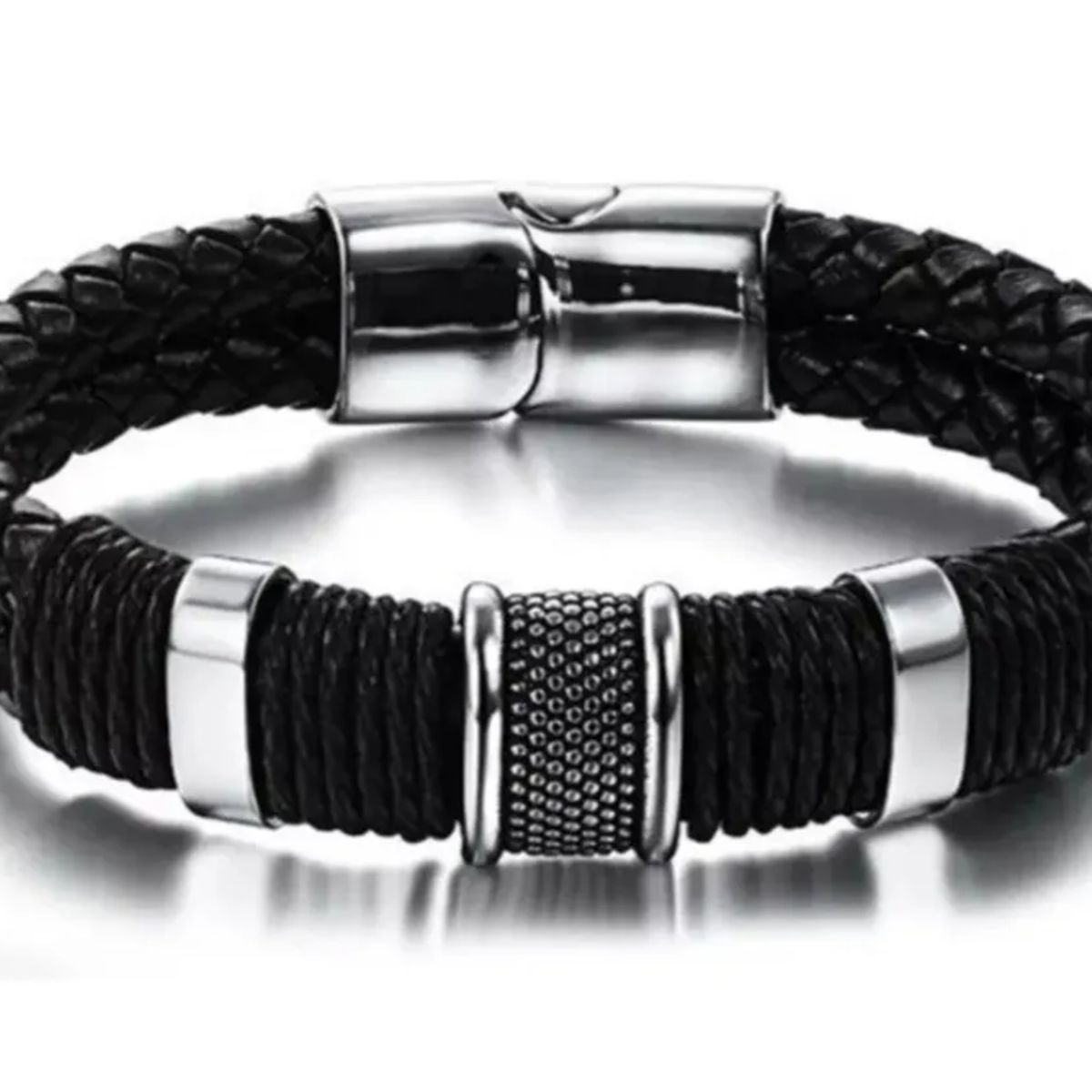 GENERICO - Pulsera De Caballero De Cuero Elegante Y Juvenil 64