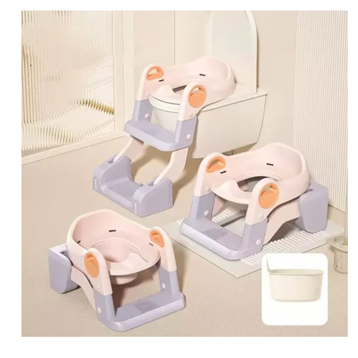 GENERICO - Pelela Asiento Adaptador Escalera Inodoro Wc 3 En1 Niños.