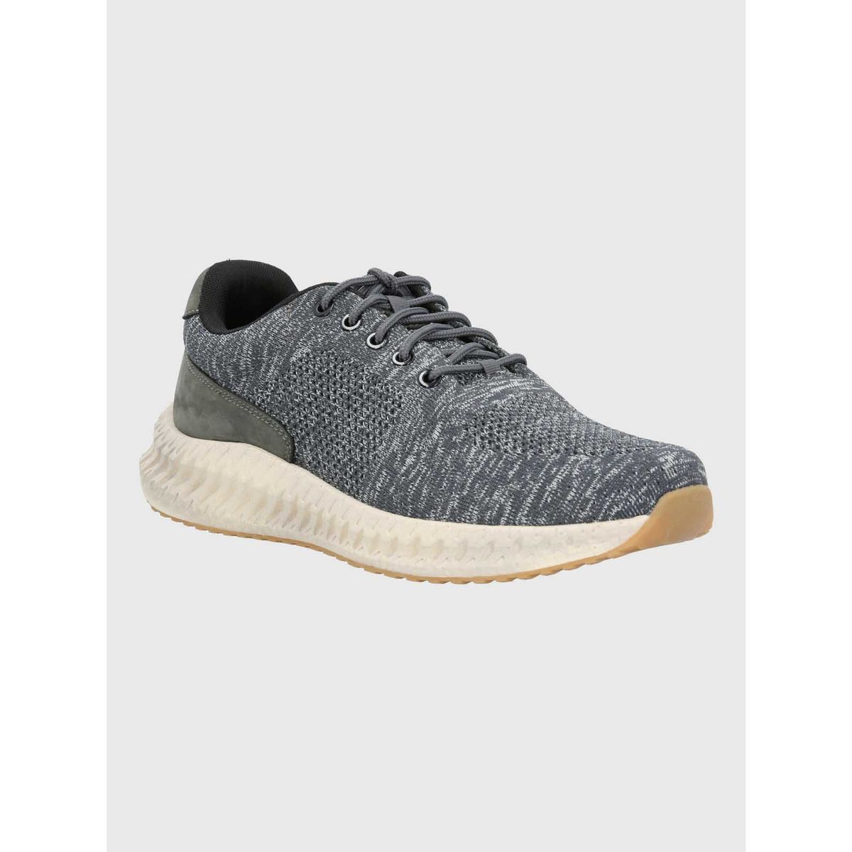 HUSH PUPPIES - Zapatilla Spinal Hombre Knit Lace Gris HUSH PUPPIES