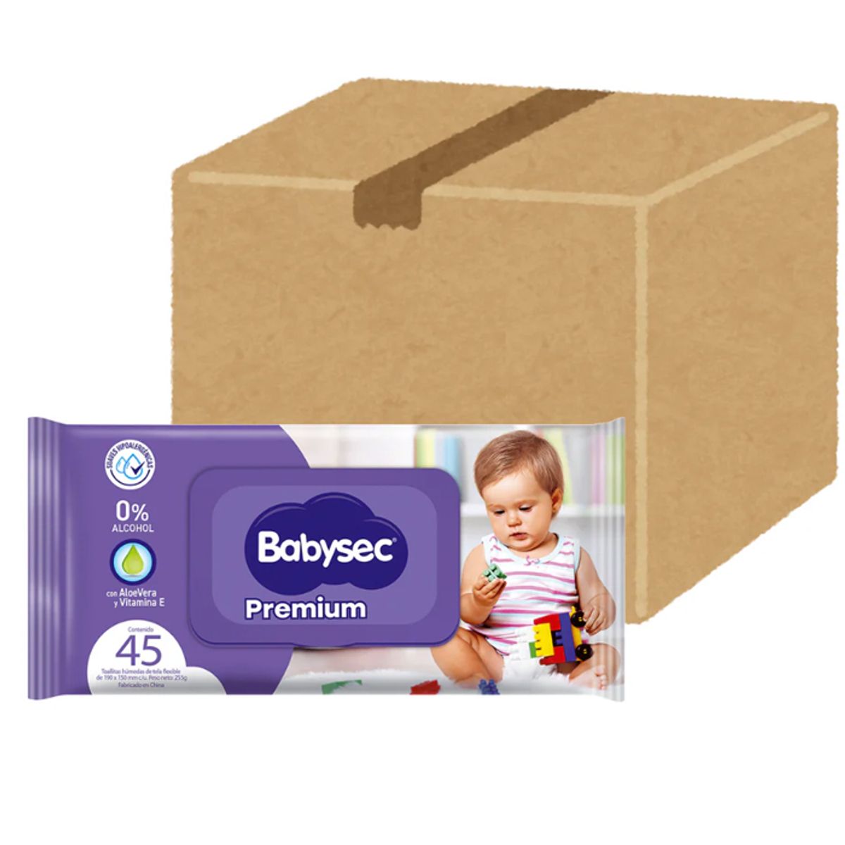 BABYSEC - Wipes Toalla Húmeda Babysec Premium 45 - Caja 20 paquetes 900 unidades