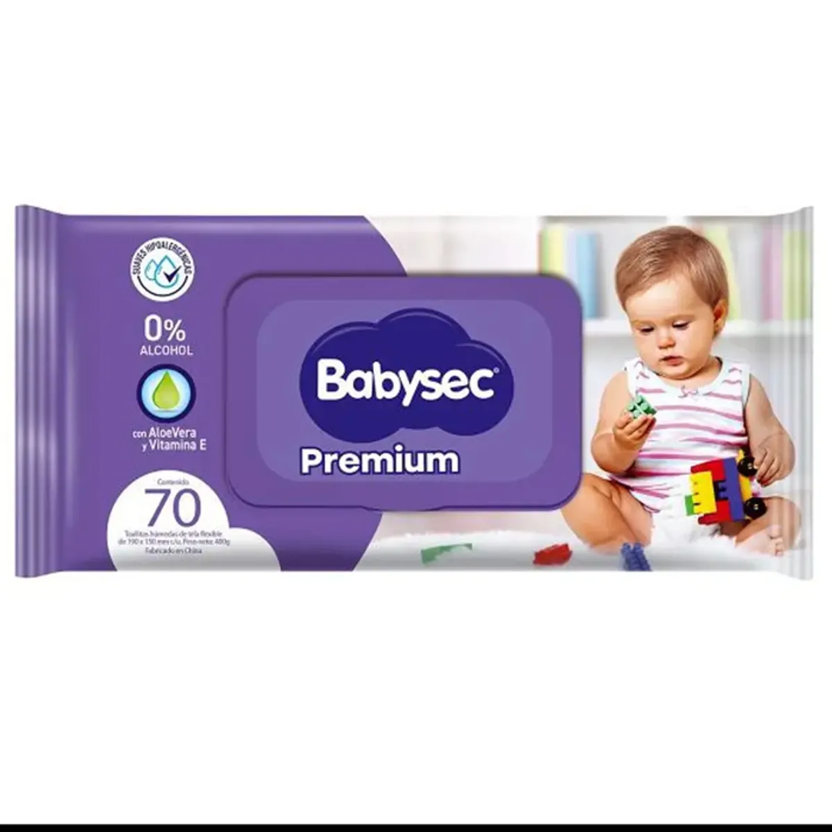 BABYSEC - Wipes Toalla Húmeda Babysec Premium 0 % Alcohol 70 - Caja 12 paquetes 840 unidades