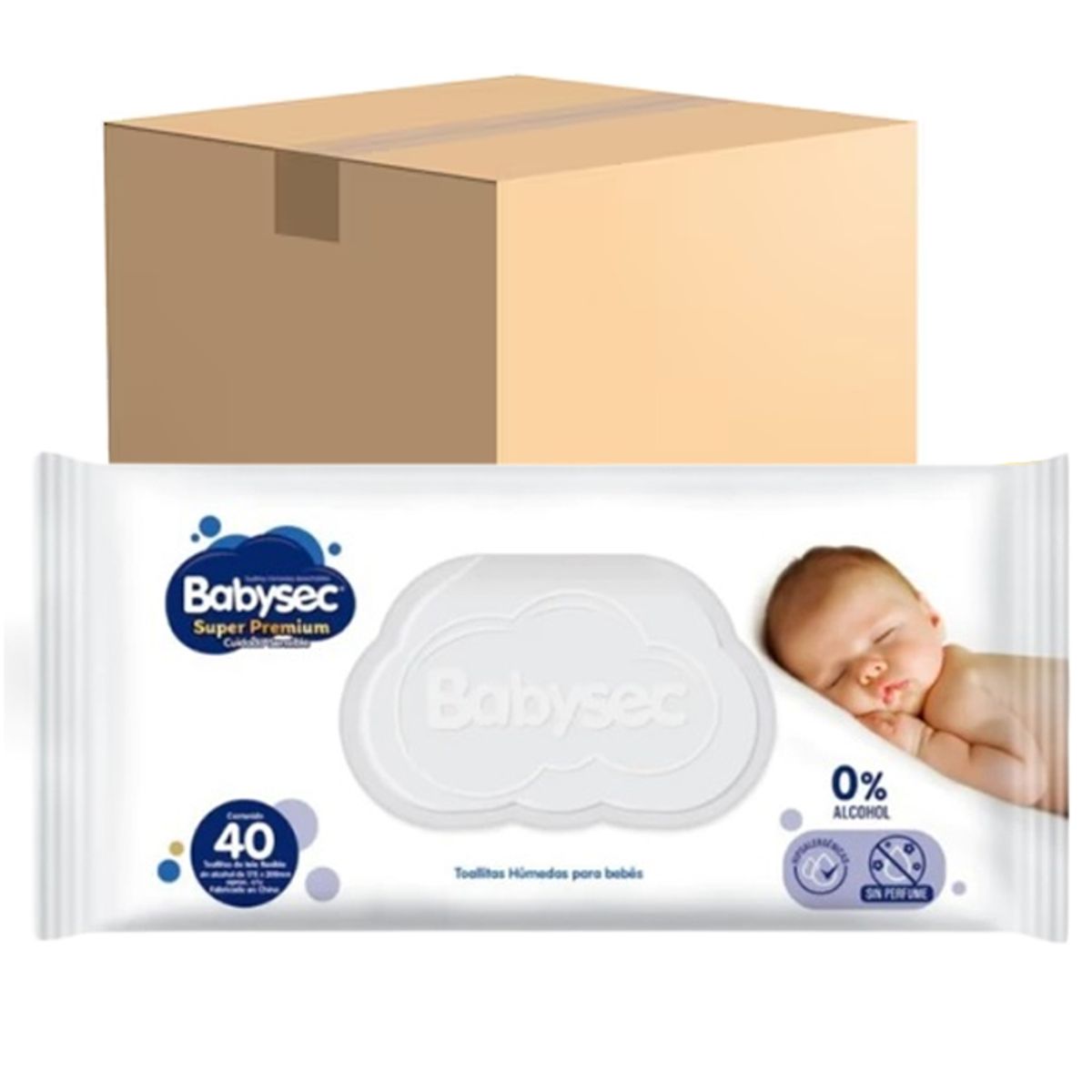 BABYSEC - Wipes Toallas Húmedas Babysec Super Premium 40 – Caja 12 paquetes 480 unidades